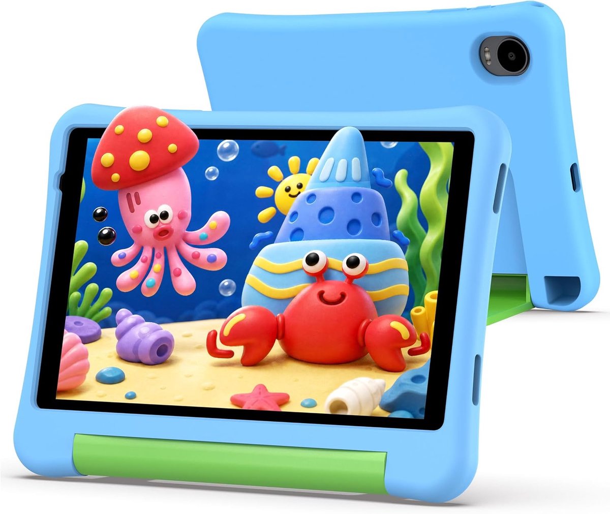 SnelShoppen - Kids Tablet 8 Inch voor Kinderen met Case, Parental Control, Android 15, 5000mAh, 3GB RAM, 32GB ROM, Leerzame Tablet voor Peuters en Kin