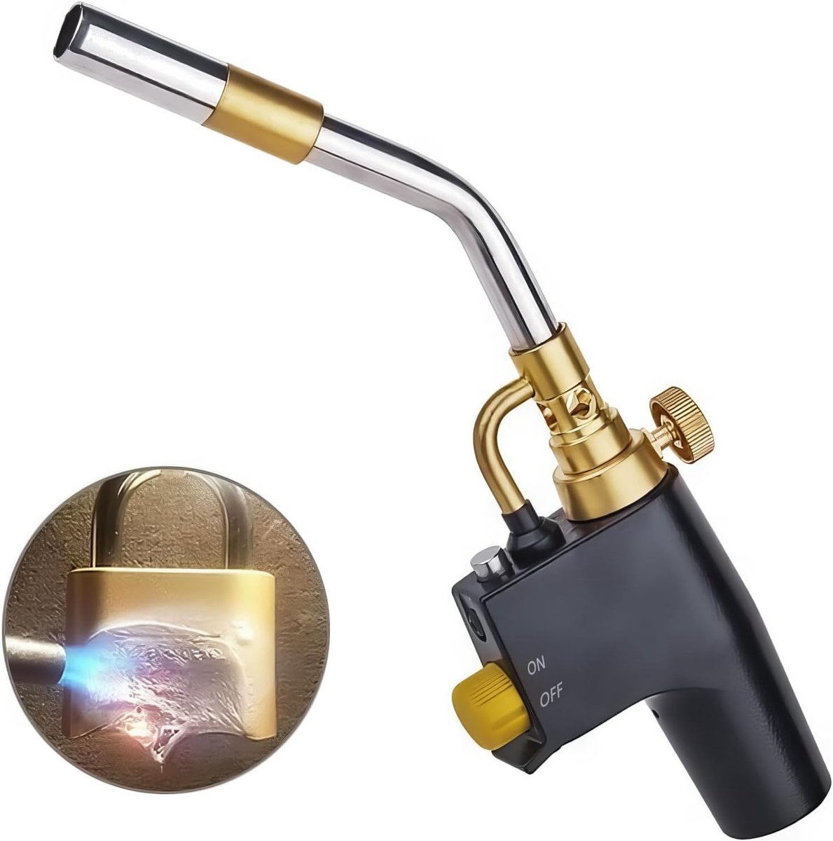 SnelShoppen - MAPP Propaan Blow Torch - Heavy Duty Gasbrander voor Solderen, Lassen, Koken en Sanitair - Triggerstart - Hoge Hitte - Perfect voor Keuk