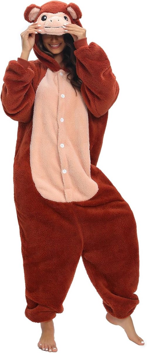 SnelShoppen - Xinlong Panda Jumpsuit Dames Uniseks Oversized Pyjama met Capuchon, Pluche Nachtkleding voor Heren en Dames, Ideaal voor Winter en Feest