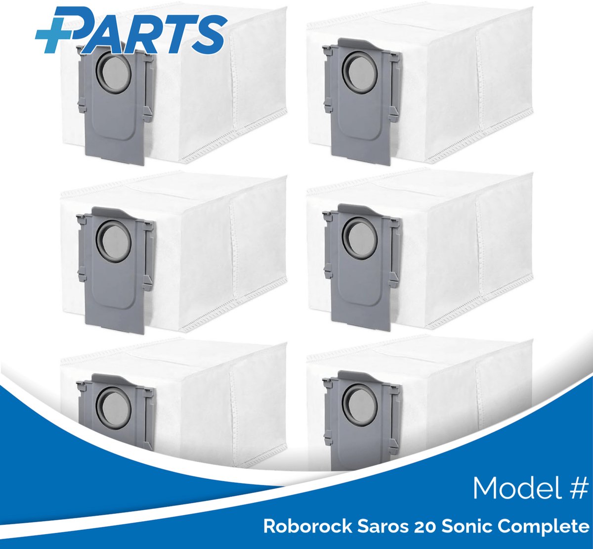 Roborock Saros 20 Sonic Complete Stofzakken (6 Stuks, Plus.Parts® alternatief voor 8.02.0239)
