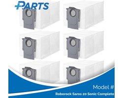 Roborock Saros 20 Sonic Complete Stofzakken (6 Stuks, Plus.Parts® alternatief voor 8.02.0239)