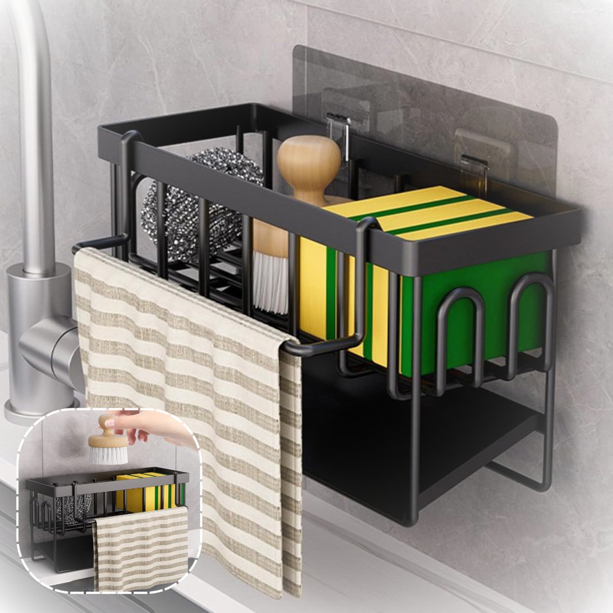 CLGP® Vaatdoekhouder Gootsteen - Gootsteen Organizer - Vaatdoekhouder