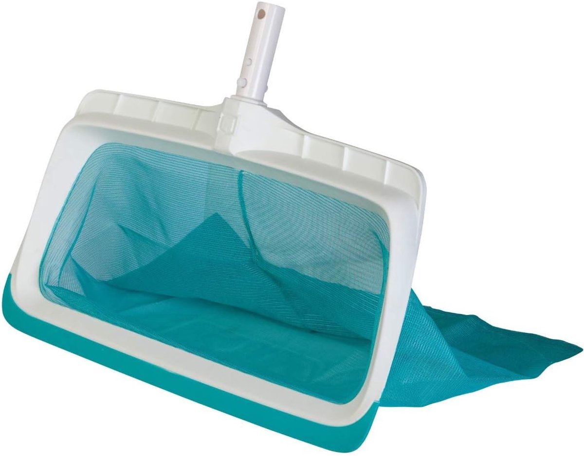 SnelShoppen - Pool Onderwater Bladophaalnet, Blauw, 44 x 41 x 3 cm, Telescopische Handgreep, Voor Eenvoudige Poolreiniging