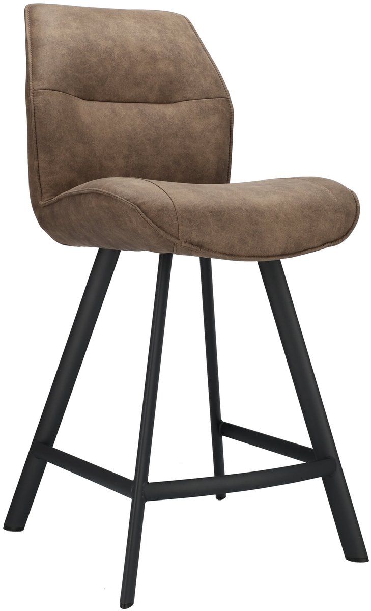 Icon Living - Barkruk Jadie ZH 65 Stof Cowboy Stone Leg Black