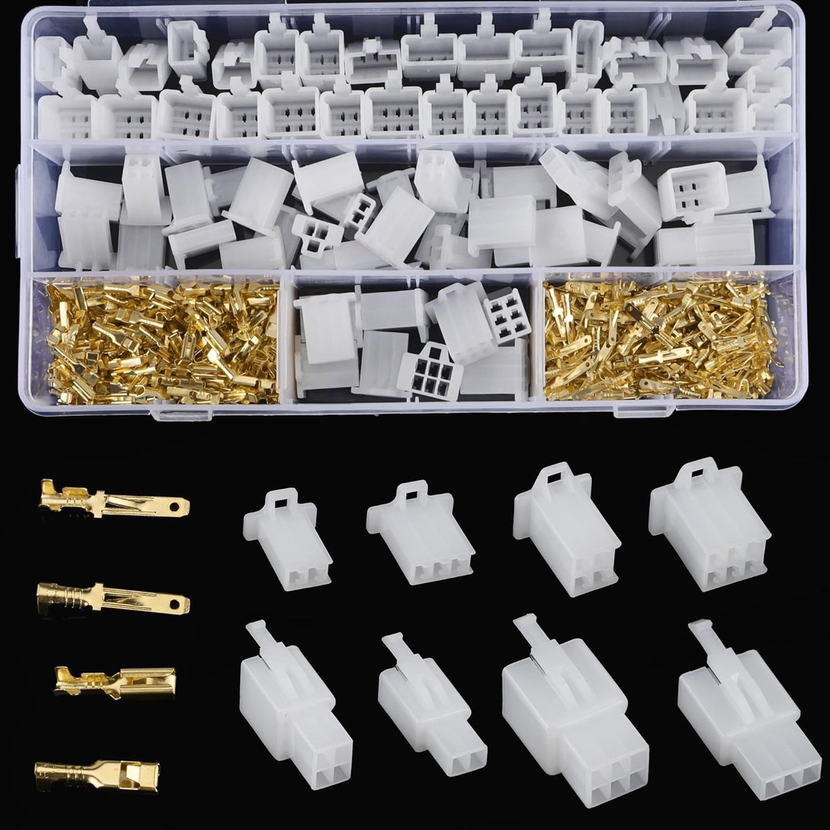 SnelShoppen - Kabelstekkersset 2,8 mm Vlakstekker 480 Stuks 2/3/4/6-polig Mannelijke & Vrouwelijke Connectoren voor Auto Motor Elektronica