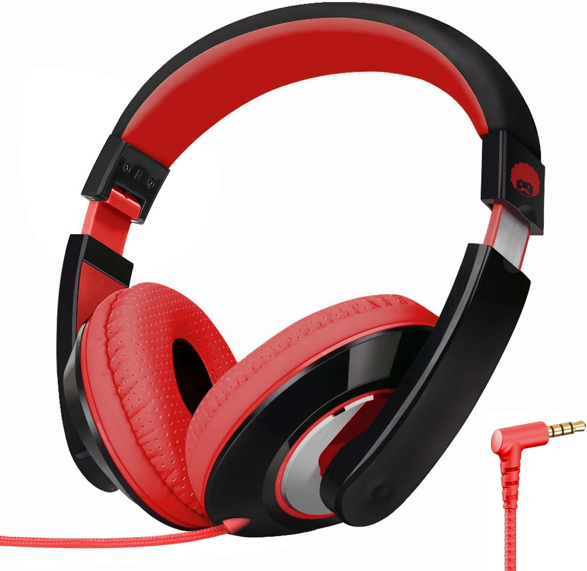 SnelShoppen - RockPapa Over Ear Stereo Koptelefoon - Draadloze Koptelefoon - Zwart & Rood - Ideaal voor School, Reizen, Studie en Dagelijks Gebruik