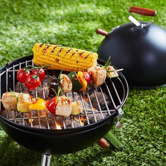 Mini Kogelbarbecue Zwart voor Direct en Indirect Grillen - Draagbaar en Veiligi van Merkloos — afbeelding 5