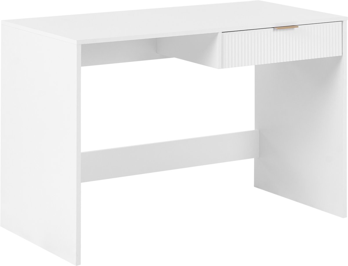 LUTETIA - Bureau - Wit/Goud - Vezelplaat