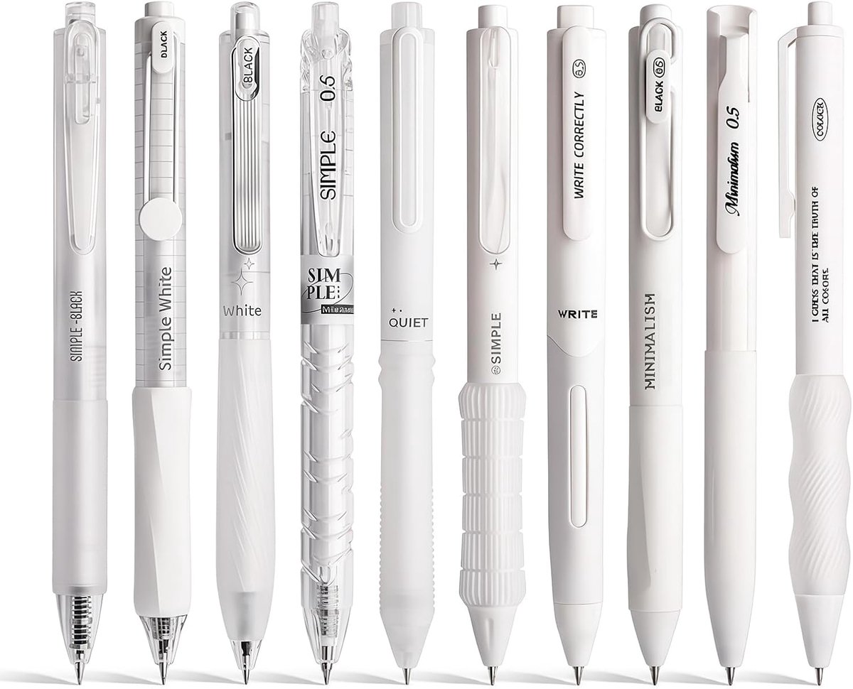 SnelShoppen - 10 Set Gele Gelpen, 0.5mm Fijne Punt, Zachte Macaron Kleuren, Ideaal voor Schrijven, Journaling, School en Kantoor, Aesthetic Pen Set