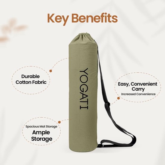 SnelShoppen - Grote Groene Yoga Tas - Ruime Yoga Bag voor Yogamat, Handdoek, Waterfles - Comfortabele Schouderband - Ideaal voor Studio en Buiten van Snelshoppen — afbeelding 5