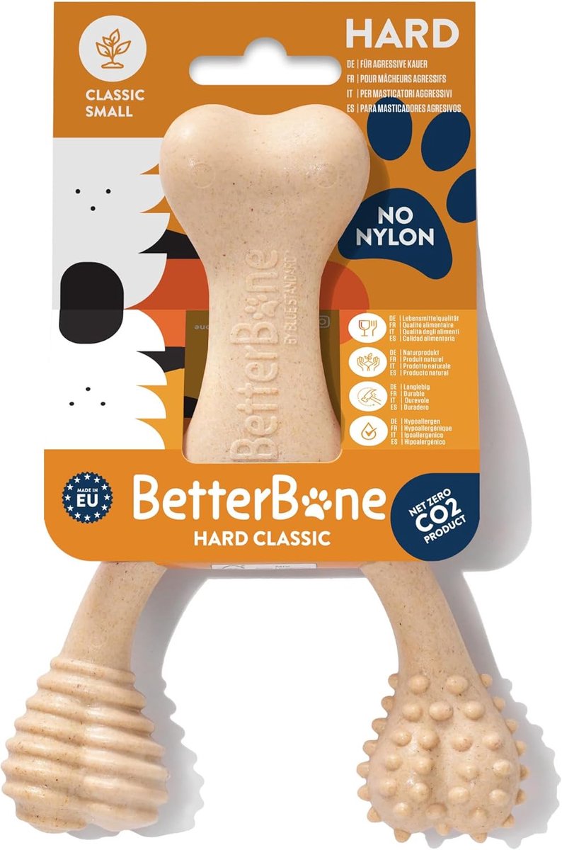 Thijox - Hondenspeelgoed Kauwen - BetterBone Small Hard Classic - Veggie Kauwbotten Nylon - GMO-vrij Cellulose - Splintervrij Extra Hard - Neutrale Sm