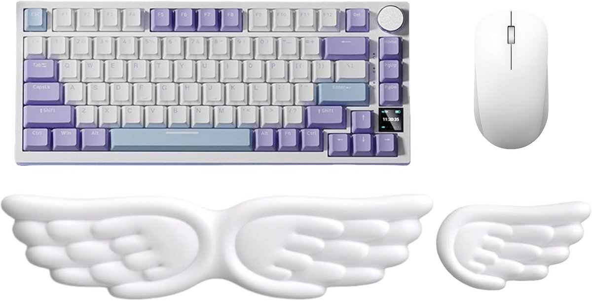 SnelShoppen - Fishing Wing Ergonomische Polssteun voor Toetsenbord - 430x105 mm PU Leren Handsteun - Ideaal voor Kantoor en Thuisgebruik