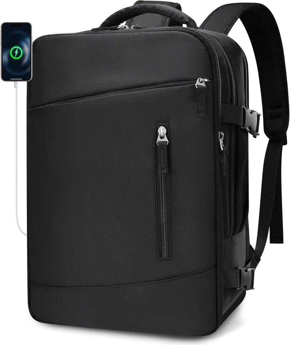 SnelShoppen - Cabin Luggage Backpack 40x30x15 cm Handbagage Waterdicht Onderzit Tassen voor Vliegtuig 20L Met USB Aansluiting Geschikt voor 14 Inch La