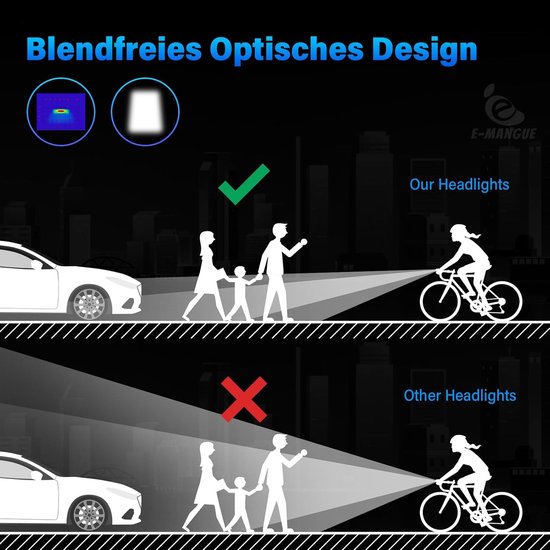 Led-fietslamp 60 lux met StVZO-goedkeuring en reflector voor e-bikes — afbeelding 4