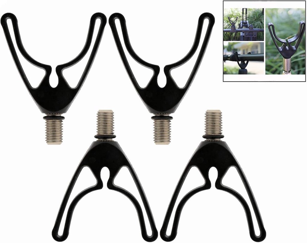 SnelShoppen - Set van 4 Vissers Pads, Universele Hengelhouder Pads, Stevige Rod Stand, Flexibele Rod Pod voor Bank Sticks, Antislip en Lichtgewicht On