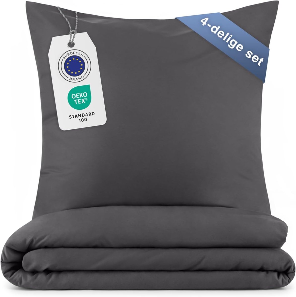 SnelShoppen - Bedlinnen Set 135 x 200 cm - Ademend Microfibre - 2 Dekbedovertrekken + 2 Kussenslopen 80 x 80 cm - Super Zacht - Oeko-Tex Gecertificeer