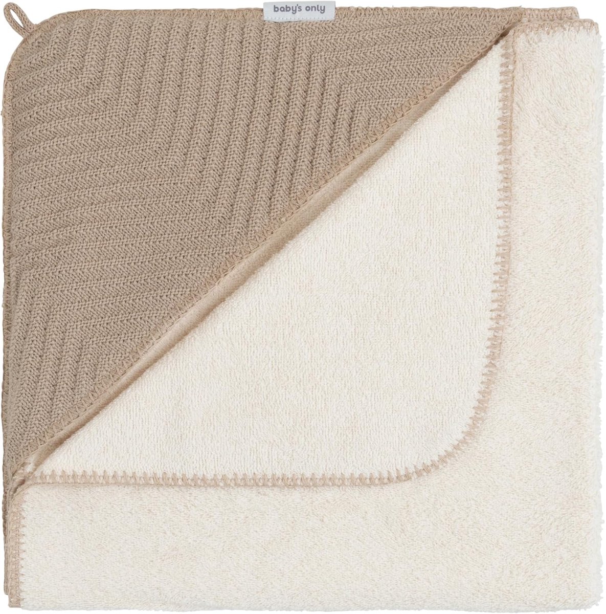 SnelShoppen - Badcape voor Baby's - Zachte Grace Badcape in Beige - 75x85 cm - Ideaal voor Na het Badje - Comfortabel en Warm - Perfect voor Kinderen