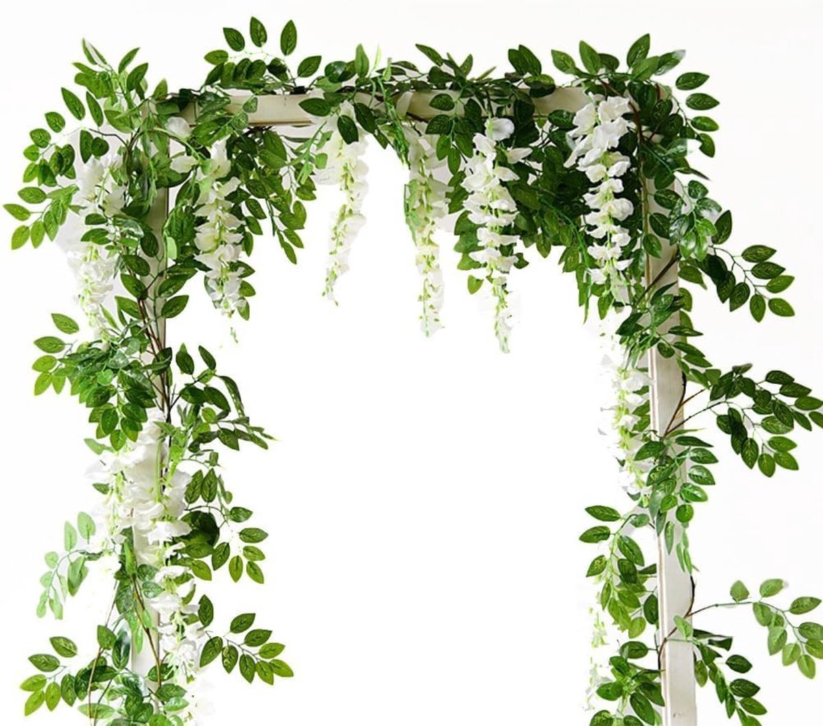 SnelShoppen - 2 stuks 3,6 m Kunstmatige Wisteria Slinger - Namaak Glyzine Bloemen Slinger - Zijde Ivy Hangende Bloem - Perfect voor Huwelijksdecoratie