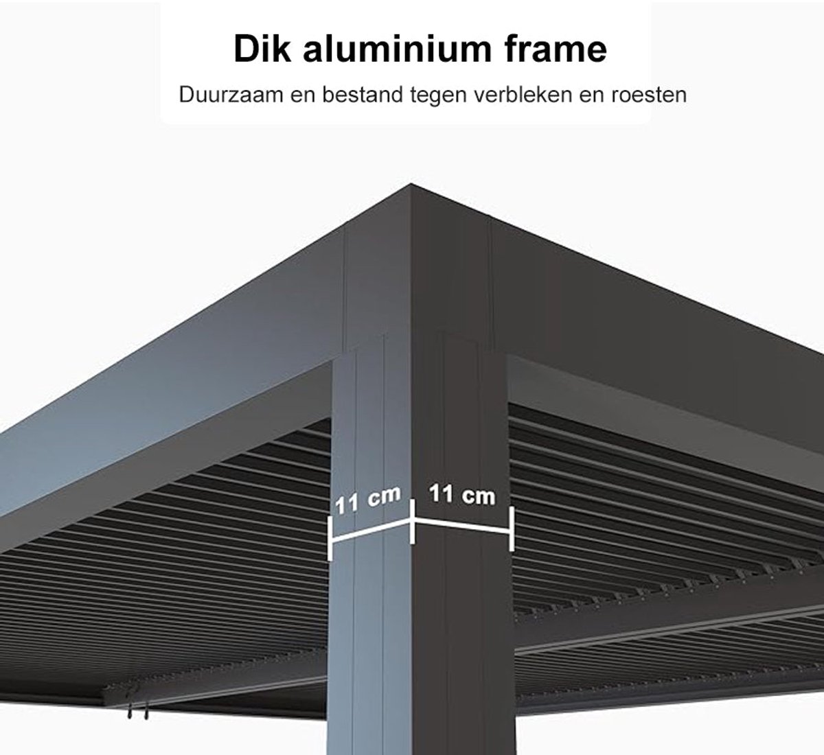 Purple Leaf Pergola avec toit à lames orientables 4,25 x 3 m - gris