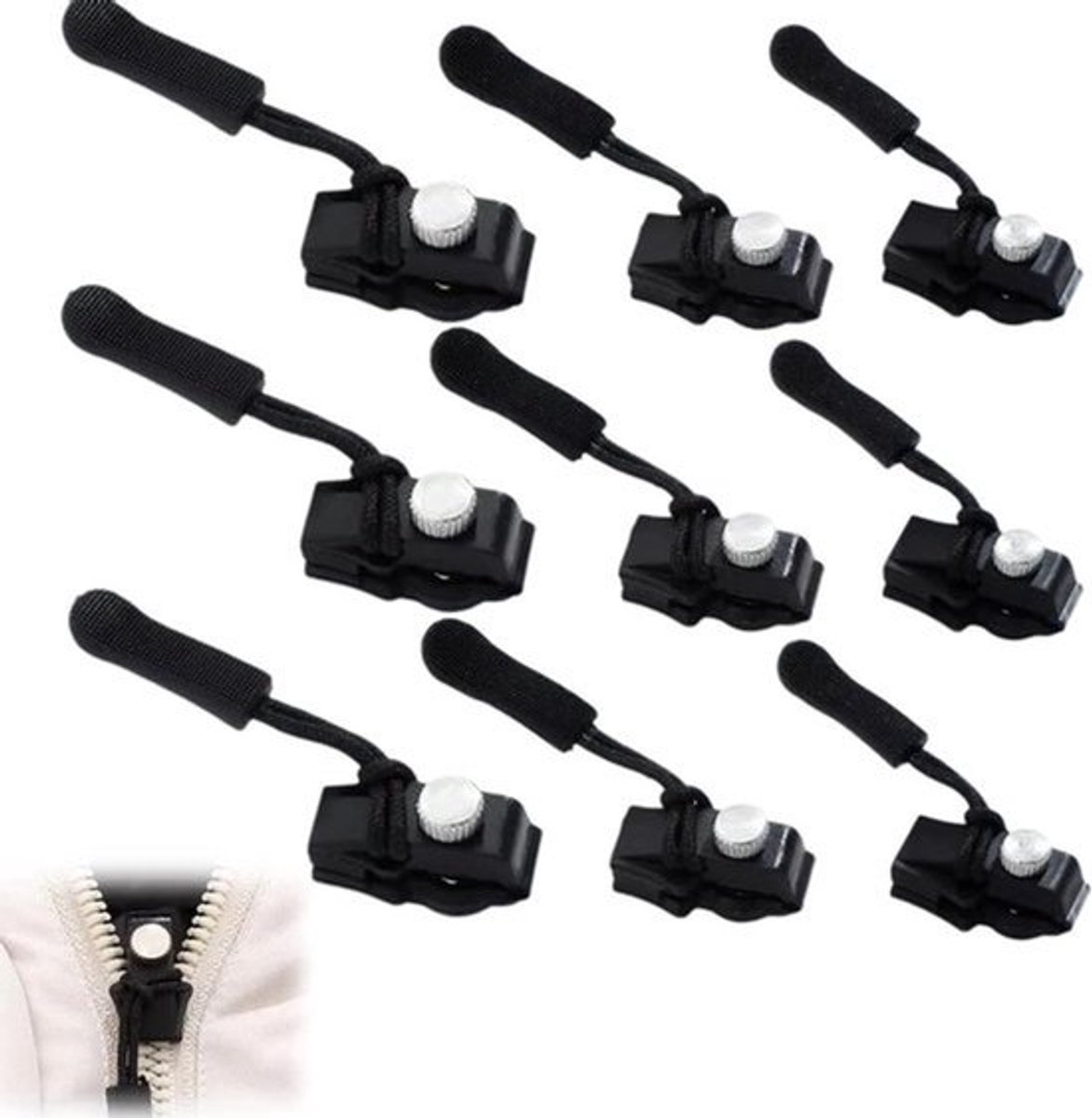 Reparatieset Rits Sluiting Clip Vervangingsslider Universele Clip-on Sluiting Voor Jassen Afneembaar Eenvoudig Te Gebruiken 9 Stukken Brons M
