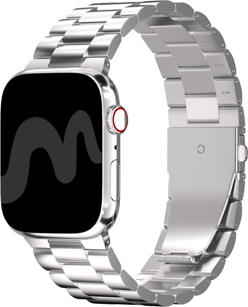 iMoshion Bandje Geschikt voor Apple Watch Bandje Series 1 / 2 / 3 / 4 / 5 / 6 / 7 / 8 / 9 / SE - 38 / 40 / 41 mm - iMoshion Stalen band - Zilver