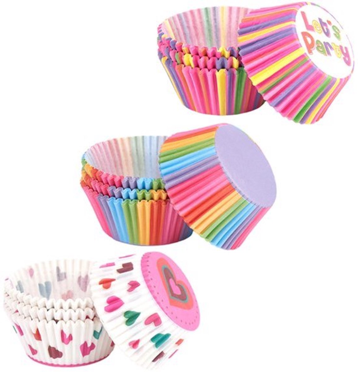 Set van 300 kleurrijke cakevormen - Muffin en dessertbakvormen - 4,8 cm diameter - 3,2 cm hoogte