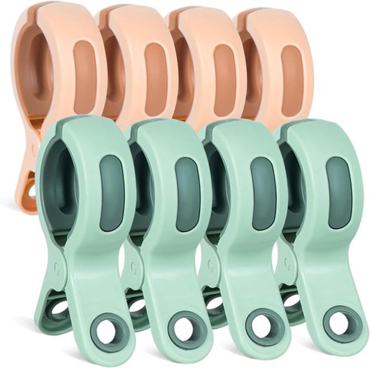 8 Stuks - Wasknijpers - Knijpers - Plastic Quiltclips - Strandhanddoekclips - Droogrek knijpers - Wasrek knijpers - Binnen en buiten - Wasknijpers soft grip - Multicolor