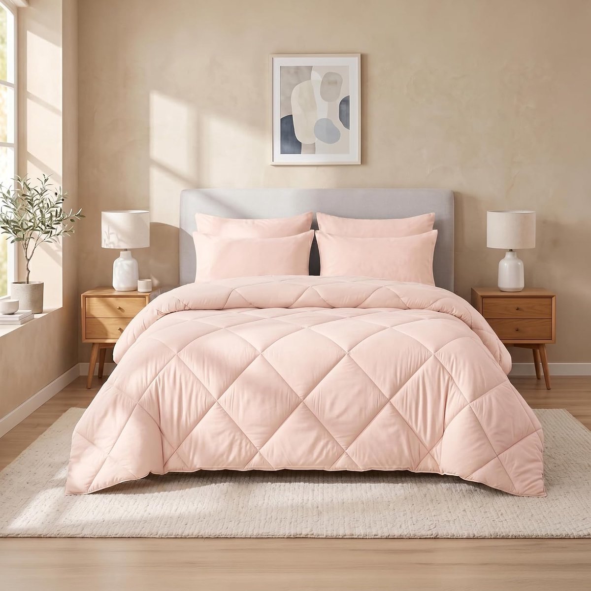 SnelShoppen - 2-in-1 Comfort Dekbed 200x220 Zomer & Winter, Ultralicht Microvezel, Wasbaar, OEKO-TEX, Ideaal voor Elk Seizoen