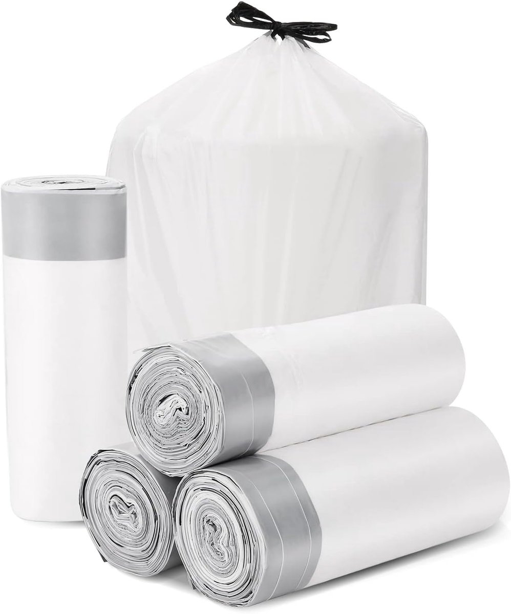 SnelShoppen - 30 Liter Vuilniszakken - 100 Stuks Trekkoord Vuilniszakken - Verdikte en Rekbare Afvalzakken voor Badkamer, Slaapkamer, Keuken, Kantoor