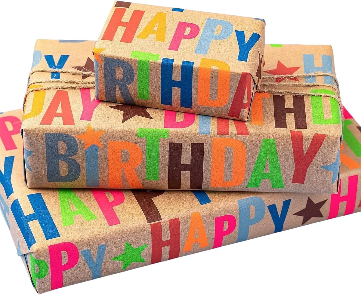 SnelShoppen - Cadeaupapier Verjaardag en Vakantie - Inpakpapier Rol voor Feestelijke Gelegenheden - Kleurvol en Duurzaam Cadeaupapier voor Kinderen en