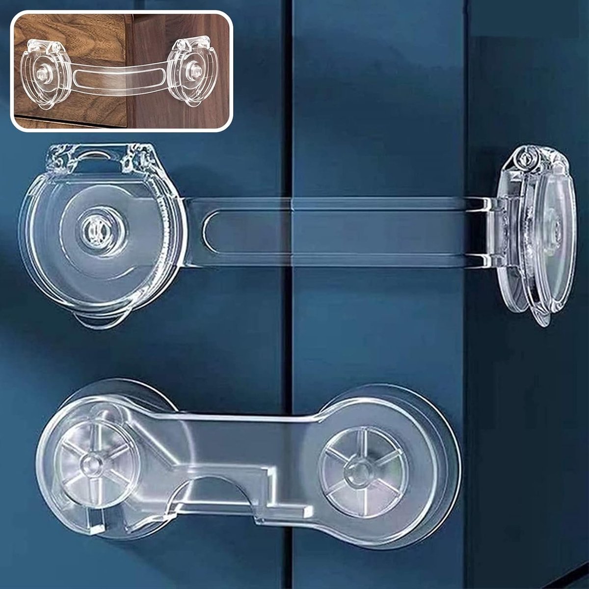 SnelShoppen - 10 Stuks Kindveilige Kastsloten, Babyveilig Slot voor Kasten en Koelkasten, Veiligheidslock voor Toiletten, Geen Boren Nodig, Duurzaam e