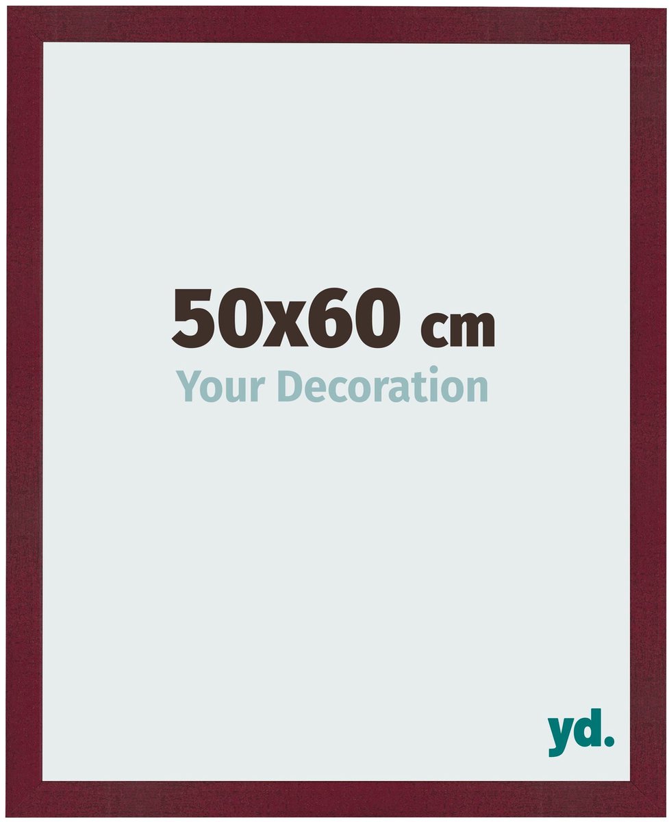 Your Decoration - Fotolijst 50x60 cm - MDF - Wijnrood Geveegd - Bologna