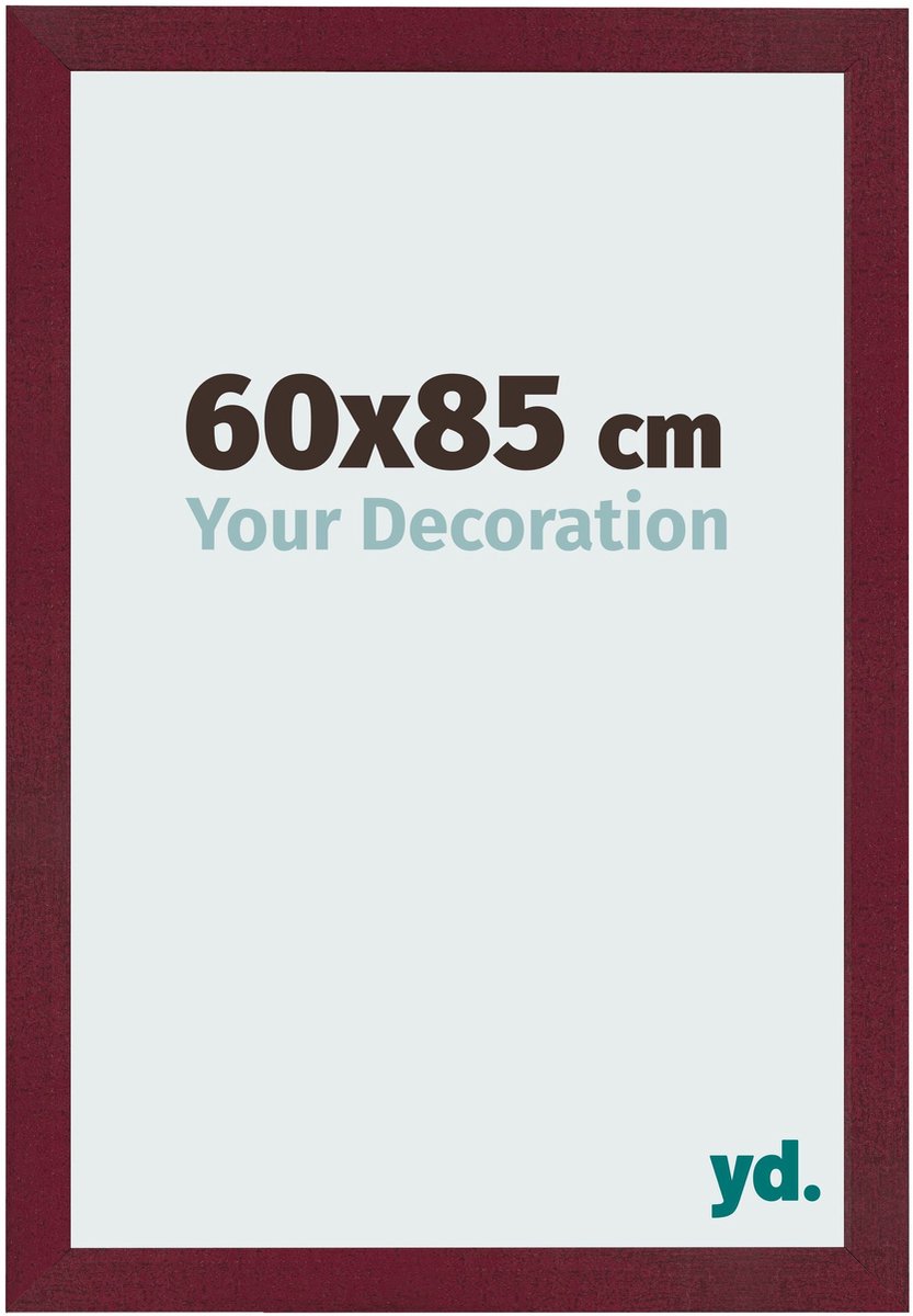 Your Decoration - Fotolijst 60x85 cm - MDF - Wijnrood Geveegd - Bologna