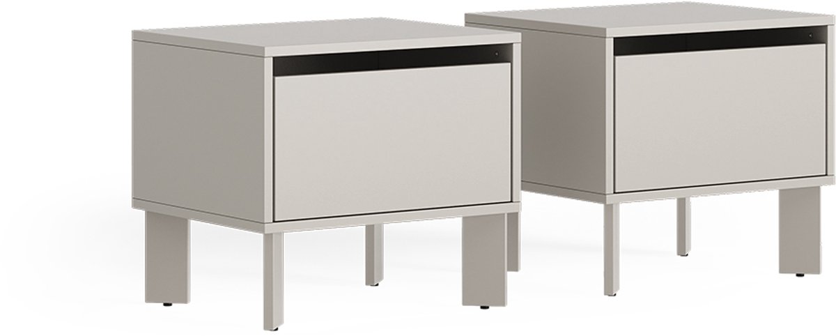 Vicco Nachtkastje Monti, Kasjmier, 48.2 x 44 cm Set van 2