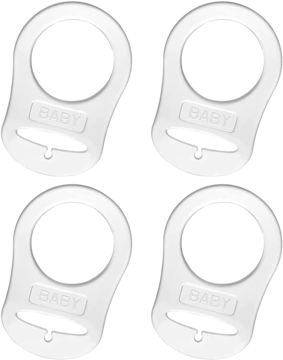 SnelShoppen - 4x Silicone Button Ring Adaptor voor Fopspeen Clip Adapter - Geschikt voor de meeste Kinderen Fopspenen - Herbruikbaar, Zacht, Lichtgewi