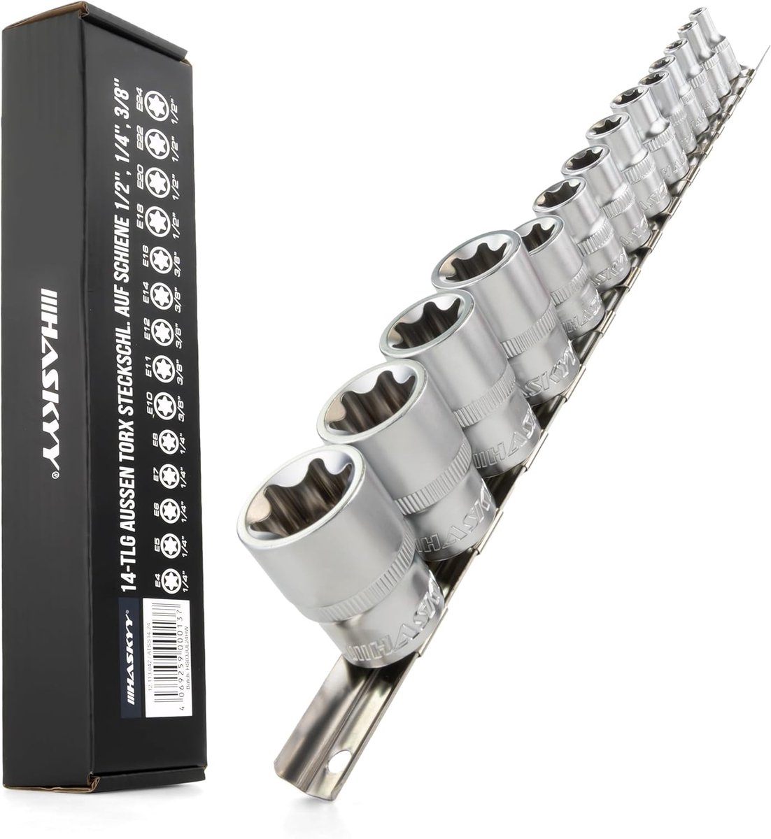 SnelShoppen - Torx Caps Set 14-delig E4-E24 - Professionele Buitenste Steeksleutels 1/4 3/8 1/2 Inch - Precisie en Krachtige Bevestigingen