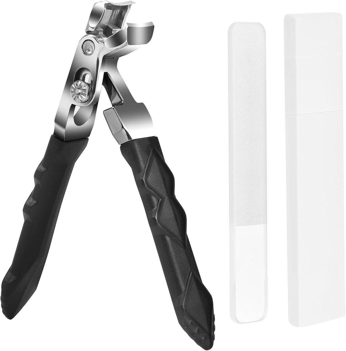 SnelShoppen - Professionele Nagelknipper voor Dikke Nagels, RVS Nagelknipper met Glasvijl, Geschikt voor Mannen, Vrouwen en Senioren, Perfecte Afwerki