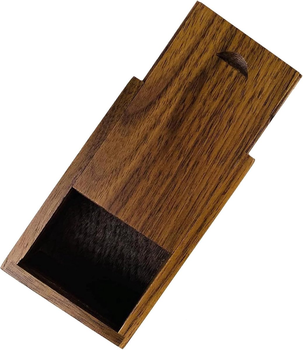 SnelShoppen - Kleine Houten Cadeaubox met Schuifdeksel, Houten Doos voor Trouwringen, USB Stick, Sieraden, Bruiloft Cadeaus voor Stellen, Zakelijke Pa