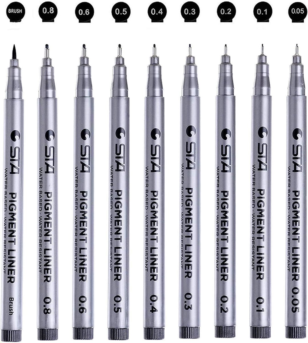 Thijox - Zwarte Micro-Pen Fineliner Set - Waterdichte Archiefinkt - Fijne Punt - Ideaal voor Schetsen, Anime, Manga, Illustratie, Bullet Journaling -