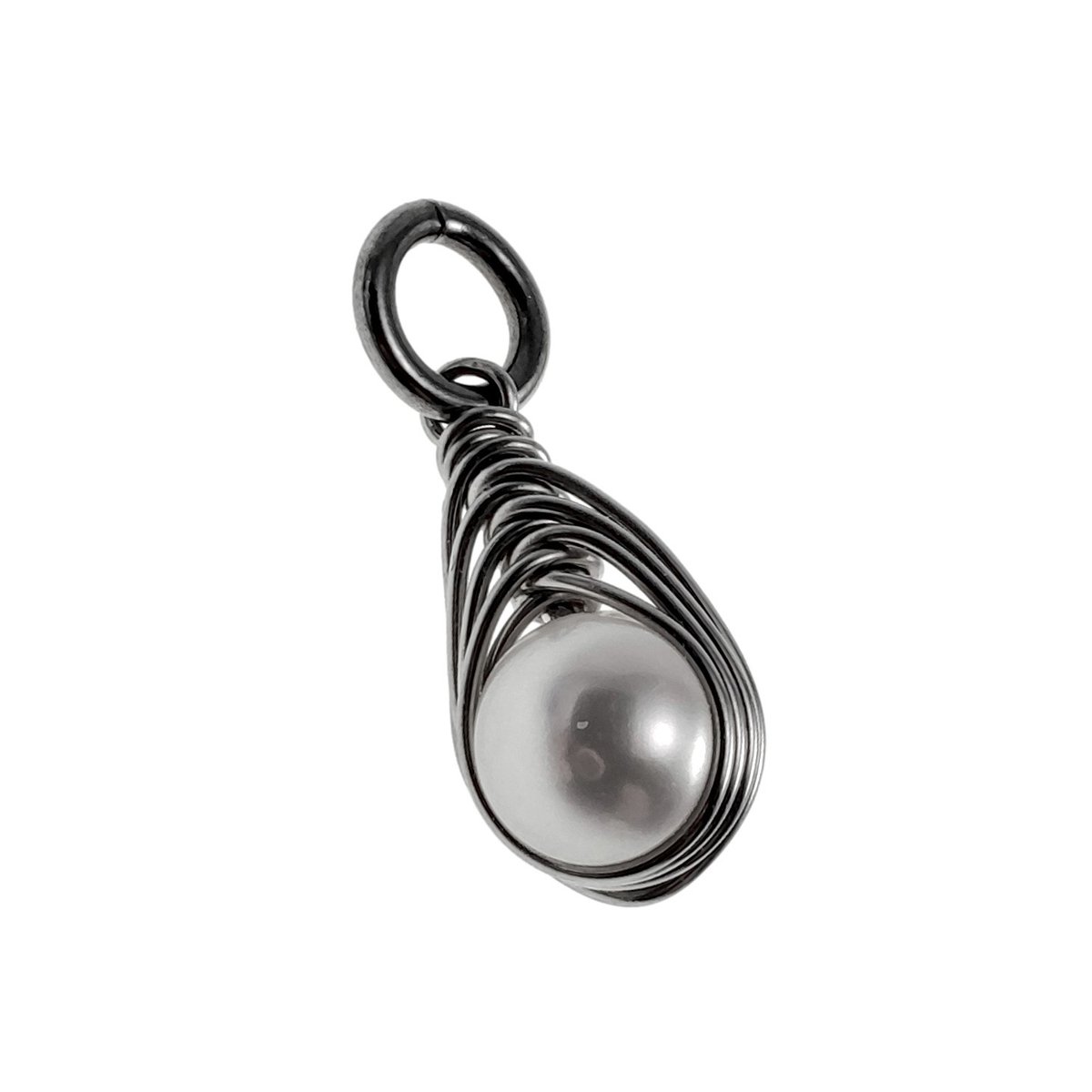 Visgraattechniek Hanger, RVS Hanger met Natuurlijke Zoetwaterparel Dames - Handgemaakt esde2