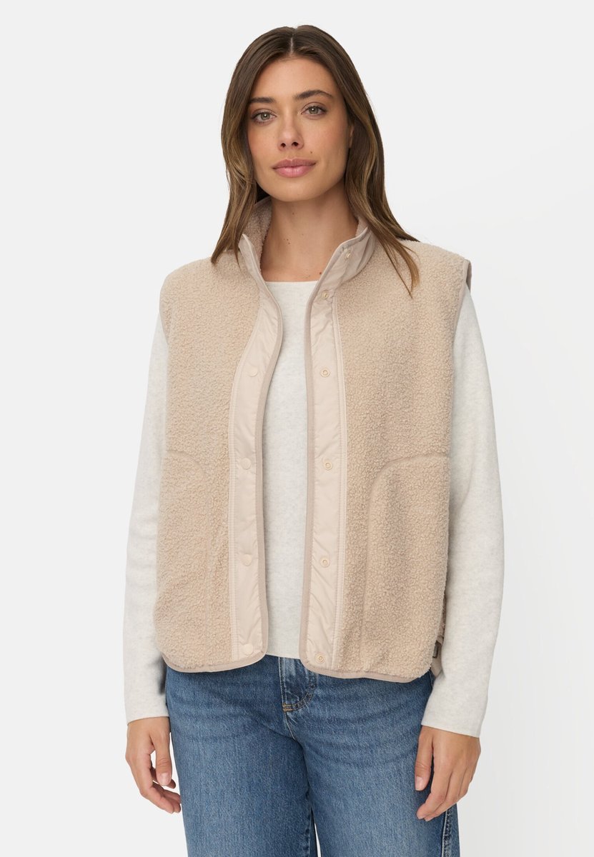 camel active Teddyvest met opstaande kraag - Maat womenswear-48 - Haver