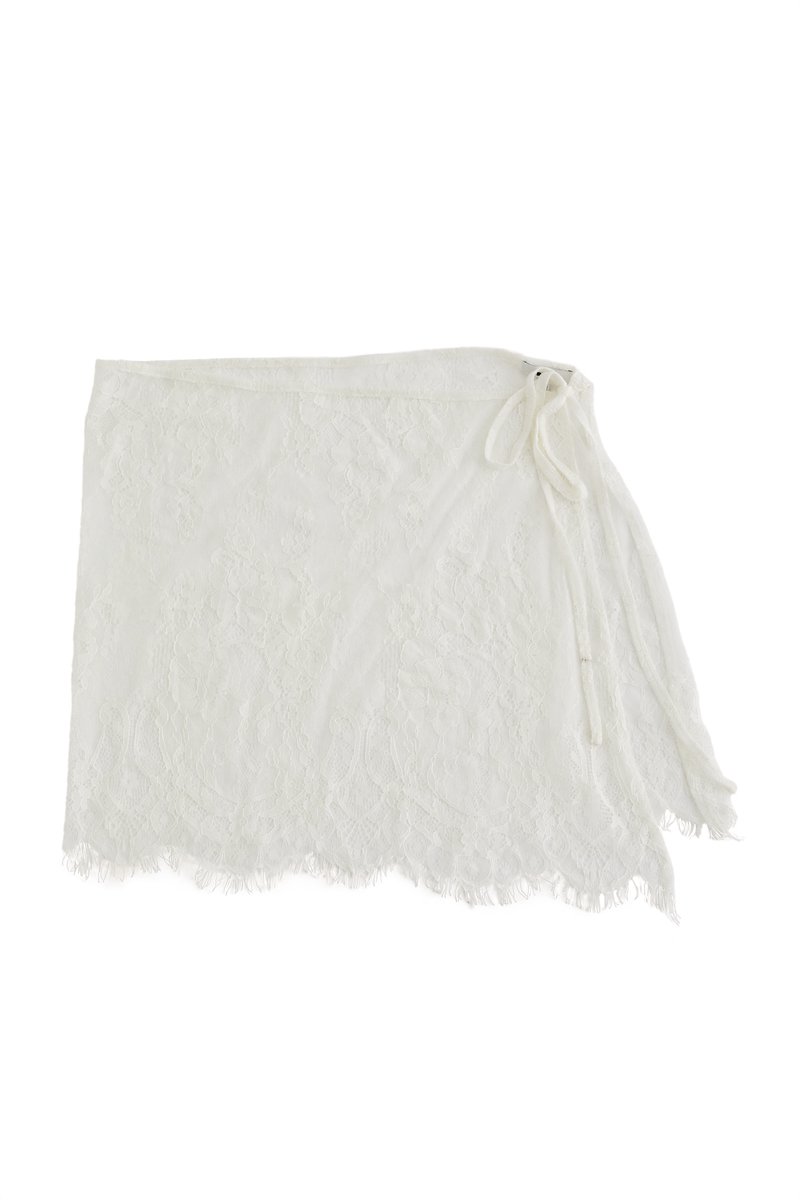 WE Fashion Dames kanten pareo wikkelrok met strik