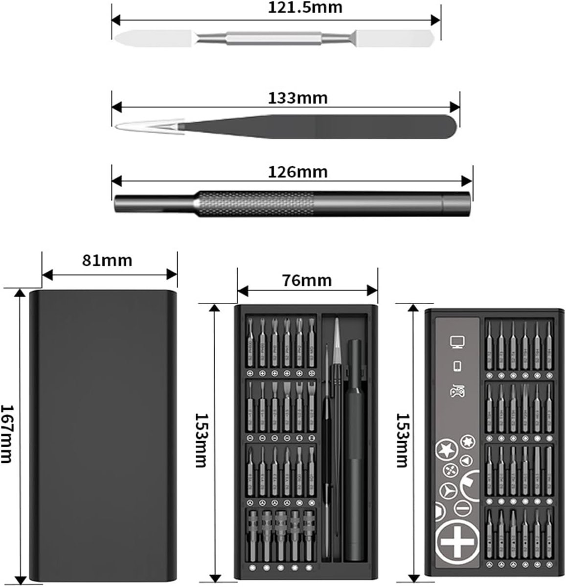 SnelShoppen - Magnetic Screwdriver Set Kit 50-in-1 Mini Precisie Schroevendraaiers - Ergonomisch, Magnetisch, Voor Elektronica, DIY, Gadgets en Meer
