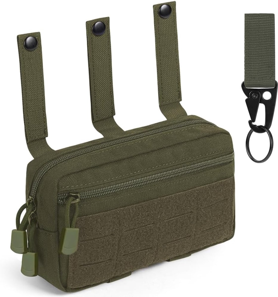 SnelShoppen - Multifunctionele Tactical EDC-tas, Molle Heuptas met Klittenband en Rits, Slijtvast 600D Oxford, Legergroen, Ideaal voor Wandelen, Jagen