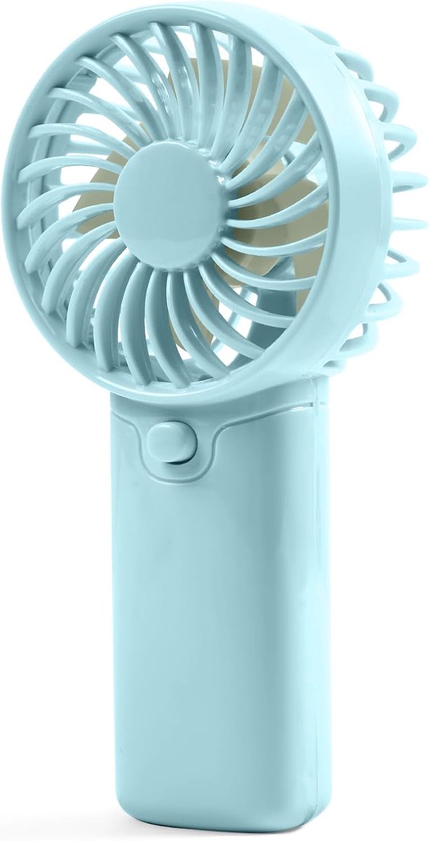 SnelShoppen - Draagbare Mini Ventilator Hand Fan - Krachtige Wind - Compact en Elegant - Voor Thuis, Reizen, Sport en Hardlopen - Blauw