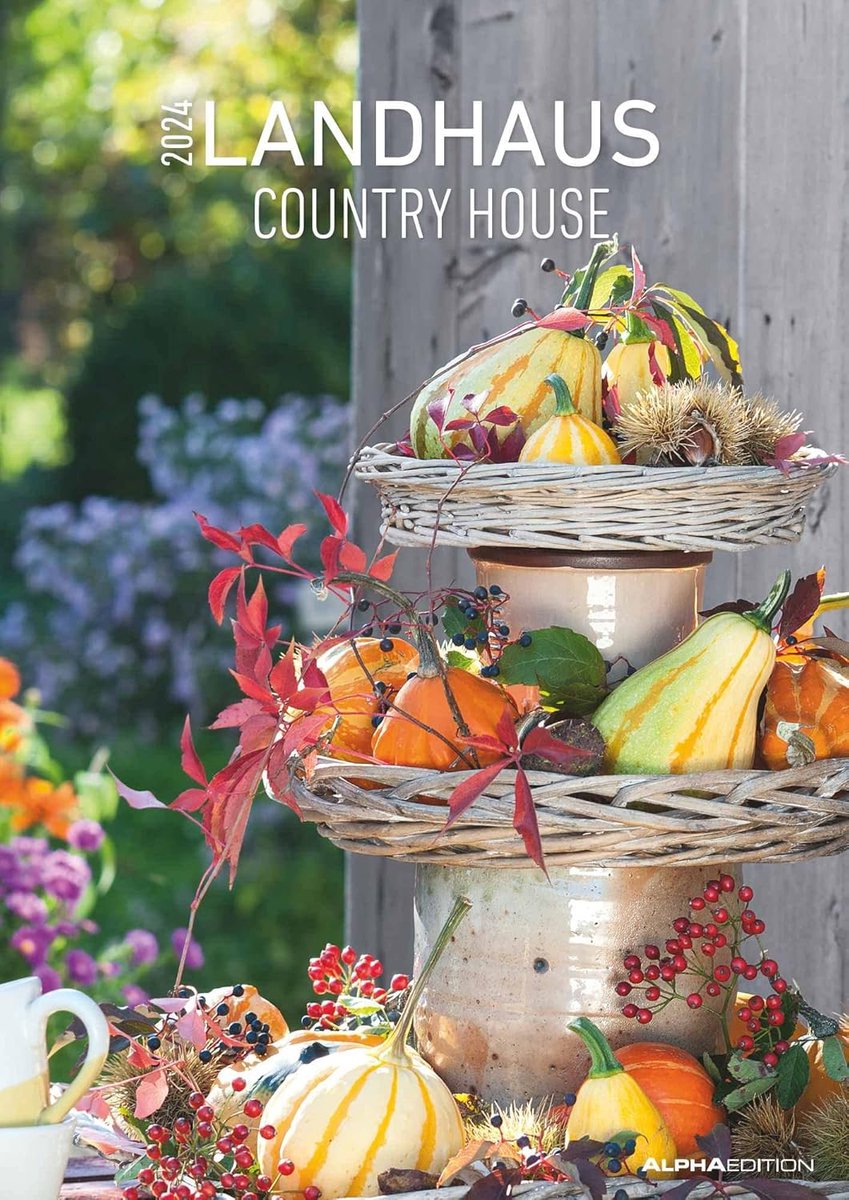 SnelShoppen - Landhaus 2024 Wandkalender A3 - Country House - Met Notities, Feestdagen (DE/AT/CH) - Wandplanner voor Thuis, Keuken, Kantoor - 29,7x42