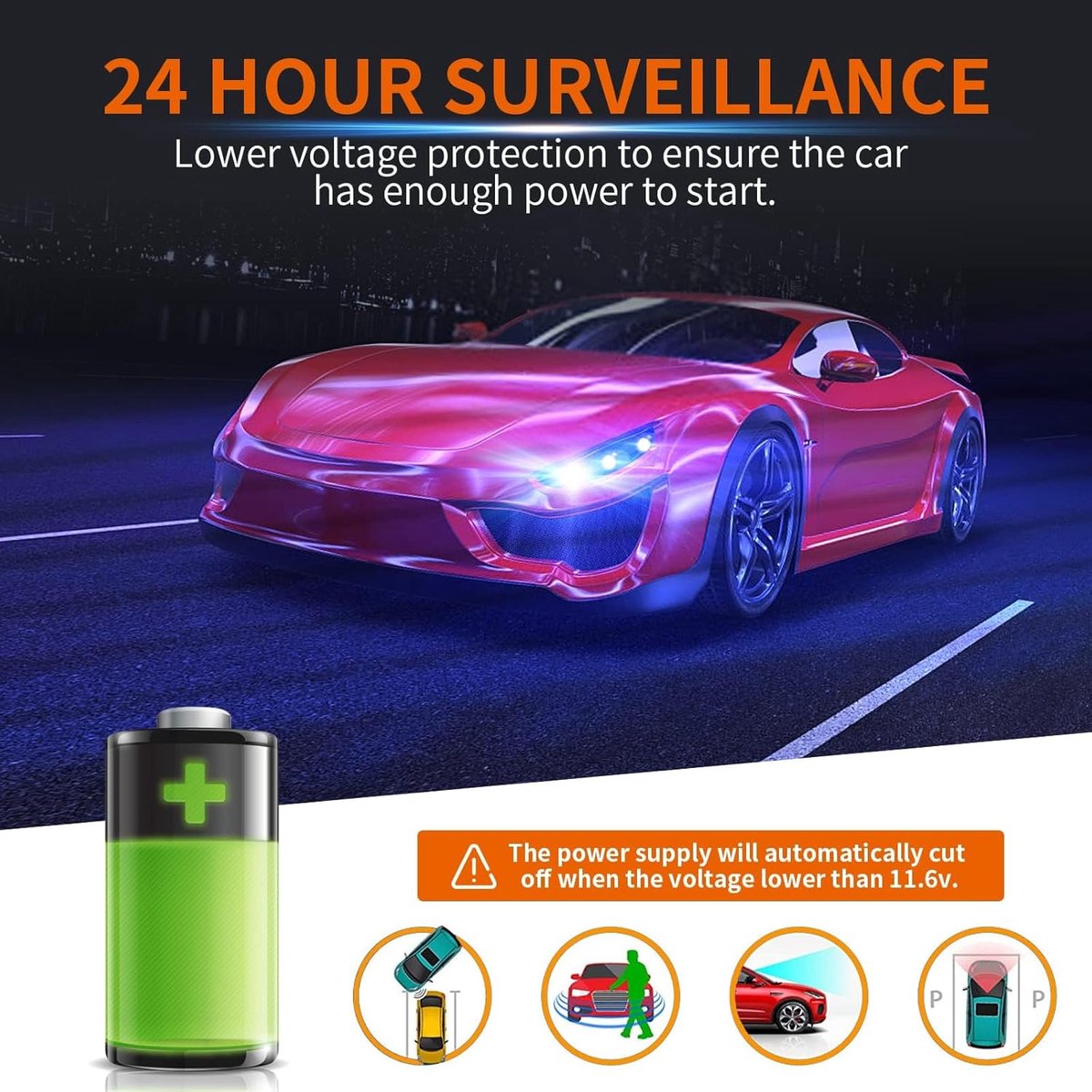 SnelShoppen - Dashcam Hardwire Kit 11ft/335cm voor Q20/Q20S/Q23 Series - 12V-24V Type-C Connector met 24 Uur Parkeerbewaking en Laagspanning Beschermi