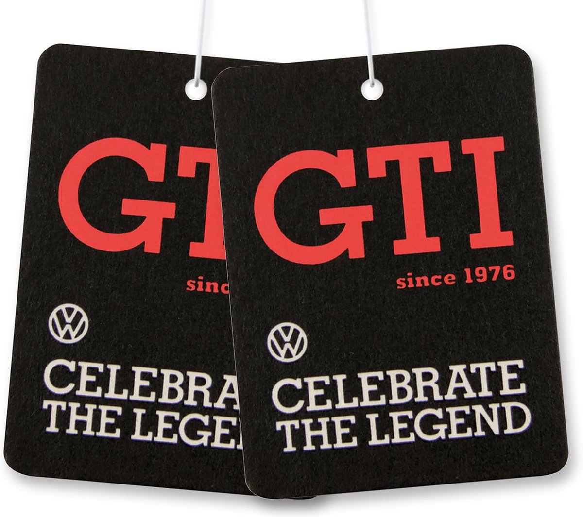 SnelShoppen - Auto Luchtverfrisser Set van 2 - Sport Fresh Geur in VW GTI Motief - Zwart - Perfect voor Auto, Camping en Feest