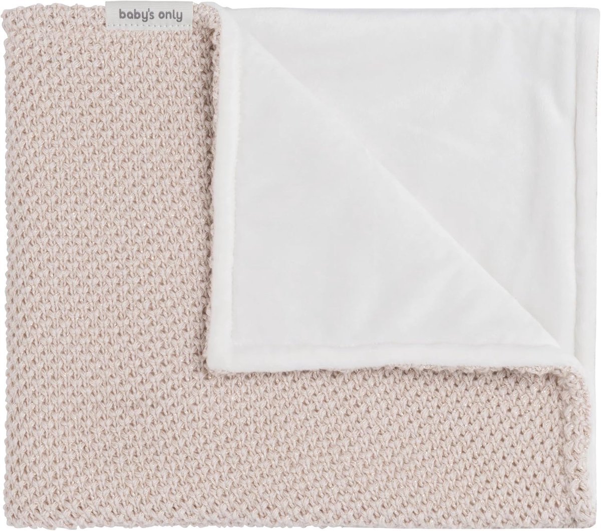 SnelShoppen - Baby Dekentje Gebreid - Zacht Babybeddegoed Sparkle Flavor - Dekbed voor Jongens en Meisjes - 70x95cm - Goud-Ivory Melange met Subtiele