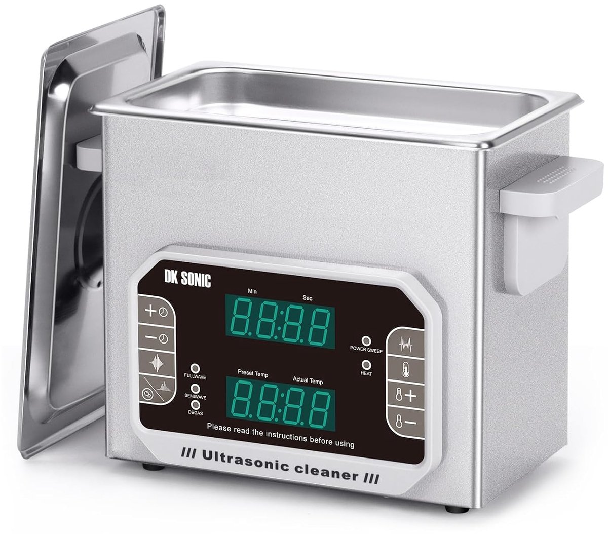 SnelShoppen - Professionele Ultrasonische Cleaner 3L - 120W Juwelenreinigingsapparaat met Timer, Verwarming, Touch Control - Voor Brillen, Kettingen,